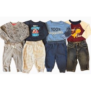 Baby Boy 3/6 Months Outfits Clothes Lot Long Sleeved Shirts Jeans Pants Mommy